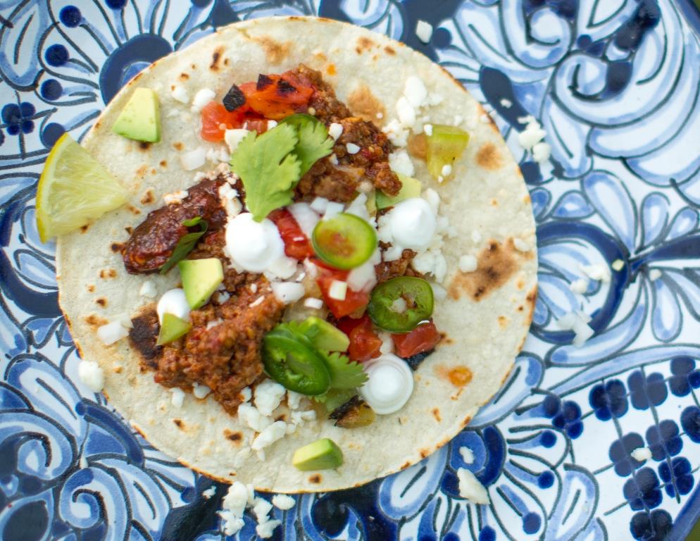 Goat Taco with Blackened Tomatoes