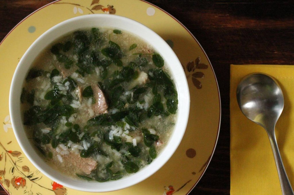 Lamb rice porridge with moringa