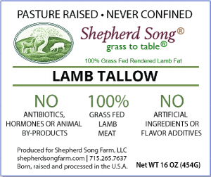 Shepherd Song Lamb Tallow Label