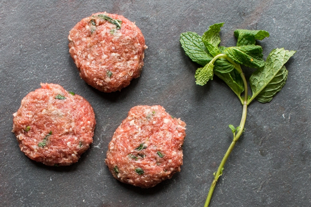 Grass fed lamb or goat sausage with fresh mint 