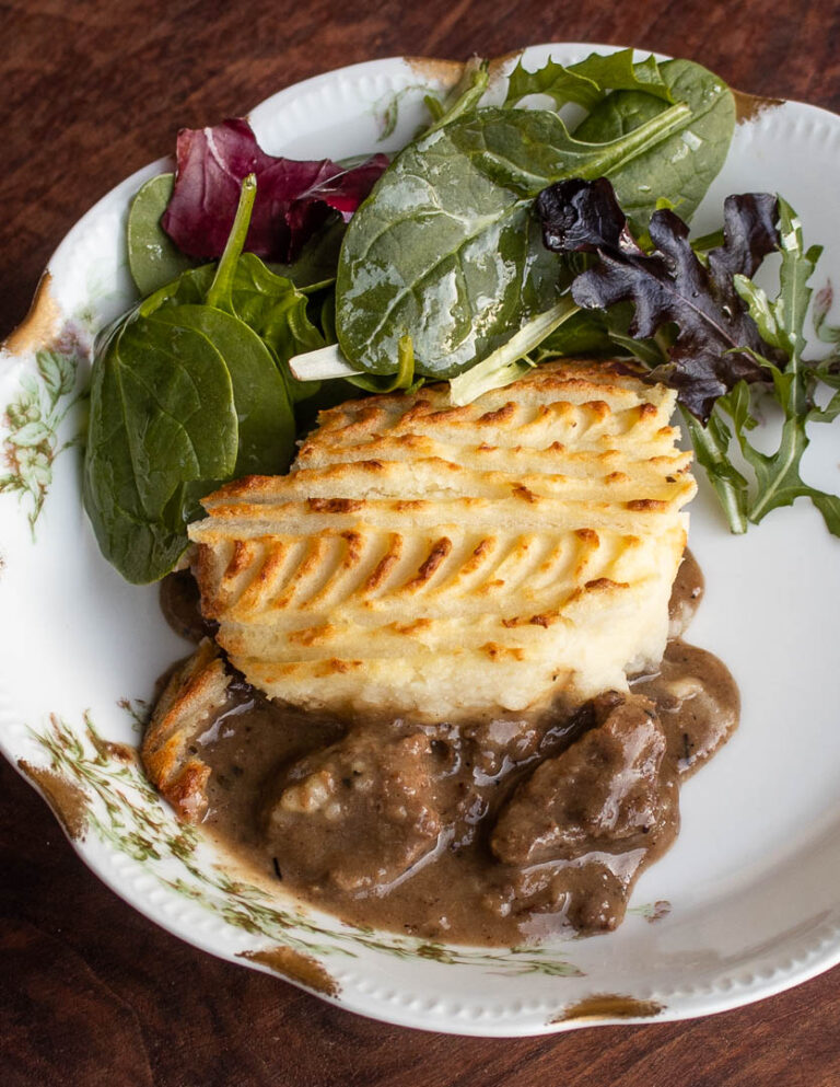 Steak and Lamb Kidney Pie with Potato Crust (Gluten Free)