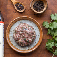Szechuan inspired goat sausage with prickly ash