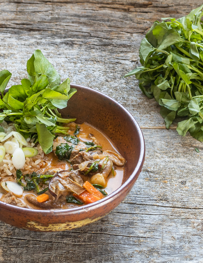 Thai Goat Curry with Watercress