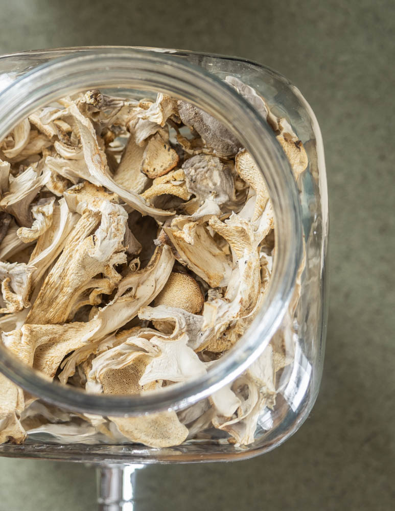 Dried hen of the woods mushrooms