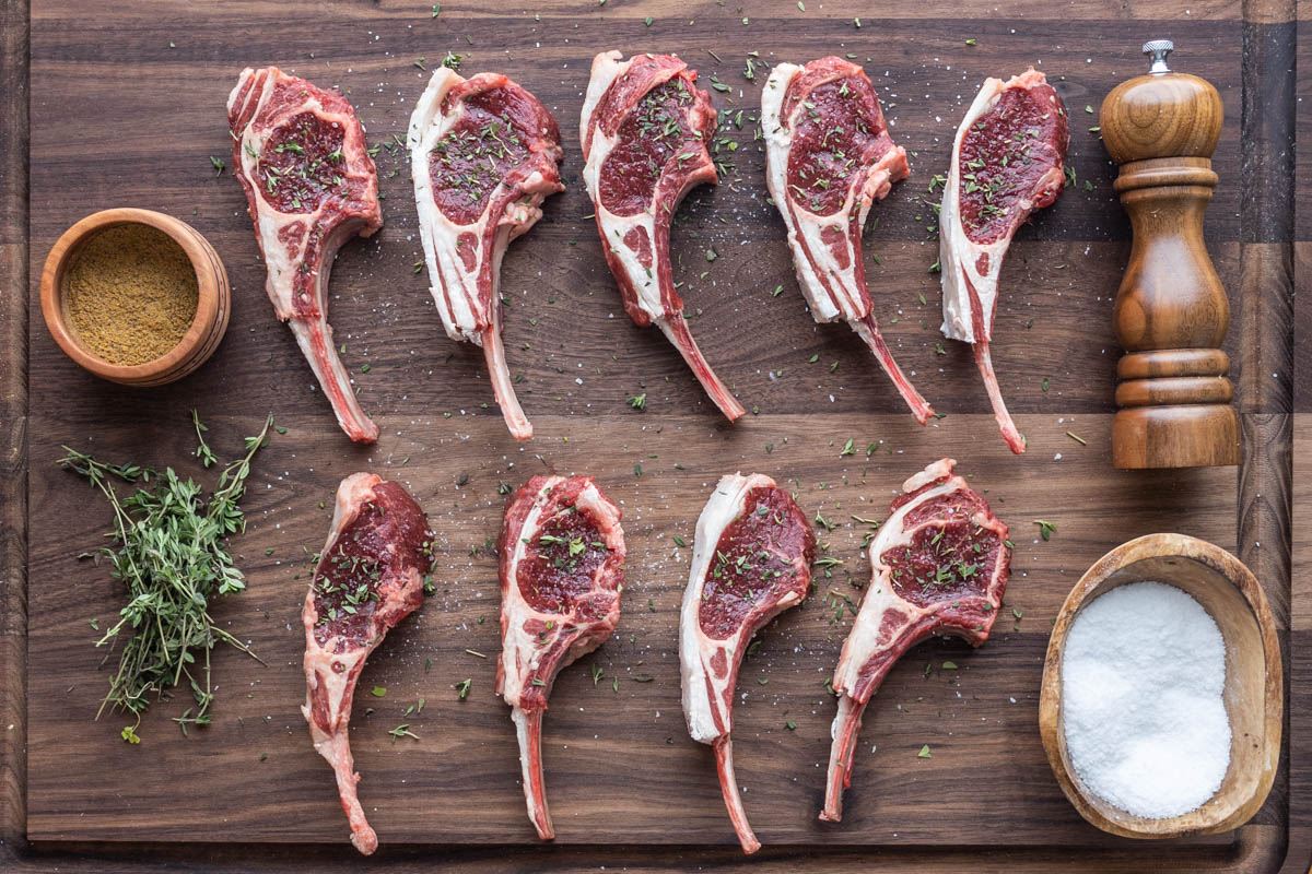 Dry rubbed lamb or goat chops 