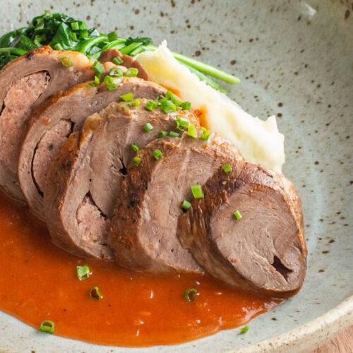 Braised Sausage Stuffed Lamb Hearts - Shepherd Song Farm