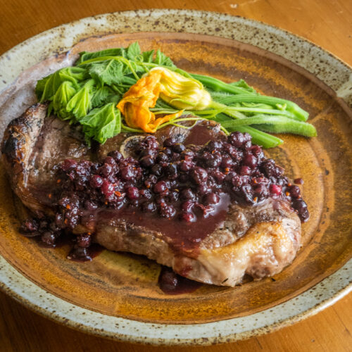 Lamb Leg Steaks with Juneberry Sauce (Serviceberry Recipe)